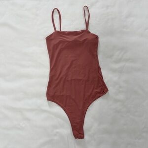 MISSGUIDED PINK DOUBLE LINED THIN STRAP BODYSUIT